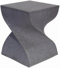 Creative Design Side Table Magnesium Oxide End Table for Patio Living Room Bedroom Night Stand for Small Spaces(Grey)
