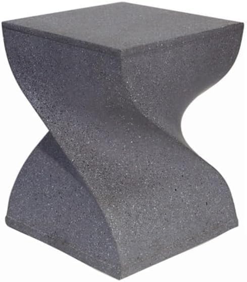 Creative Design Side Table Magnesium Oxide End Table for Patio Living Room Bedroom Night Stand for Small Spaces(Grey)