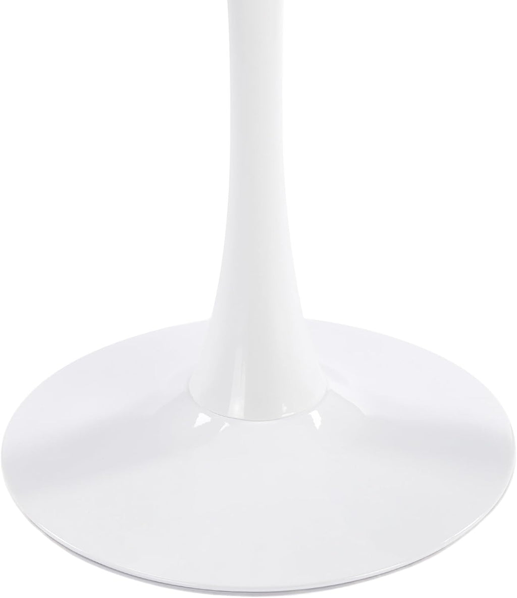 24" Square Dining Table for 2-3, Modern Pedestal Table with White Wood Board Top, Compact Kitchen Bistro Cafe Table for Apartment, Living Room, Office