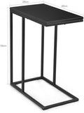 Minimalist C-Shaped End Table – 20.5x15.7x23.6in, Load-Stable Steel & MDF Construction, Protective Floor Feet, Easy-Clean Surface