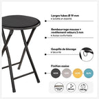 5five - Black Velvet Folding Stool