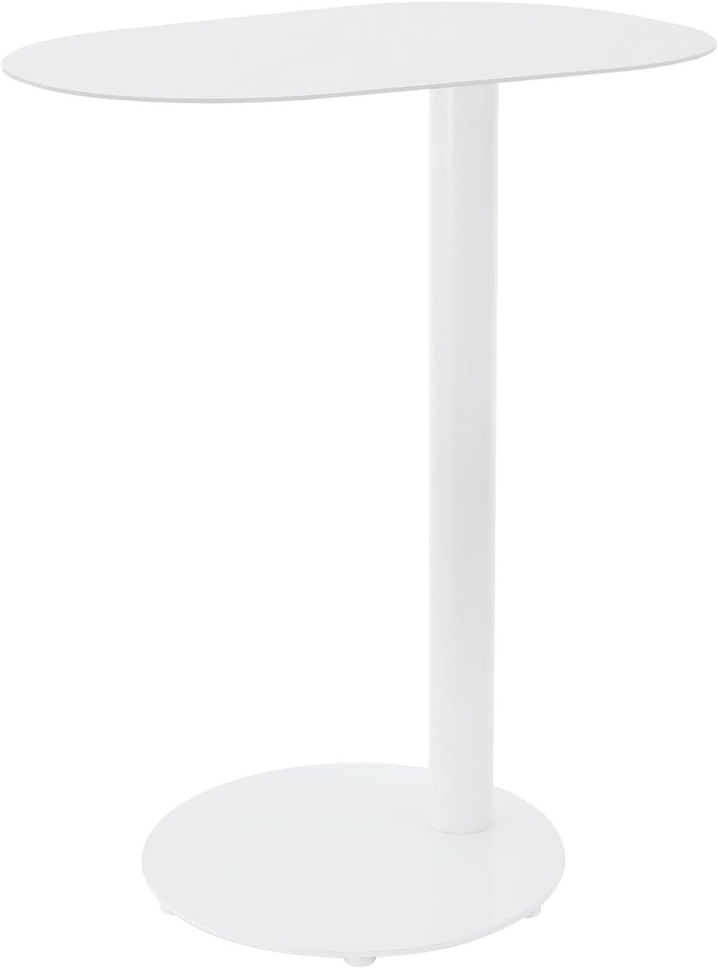 Modern C-Shaped End Table,Slim Tray Metal Sofa Couch End Table for Living Room,Study Room,Bedroom,Cafe (White)