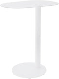 Modern C-Shaped End Table,Slim Tray Metal Sofa Couch End Table for Living Room,Study Room,Bedroom,Cafe (White)