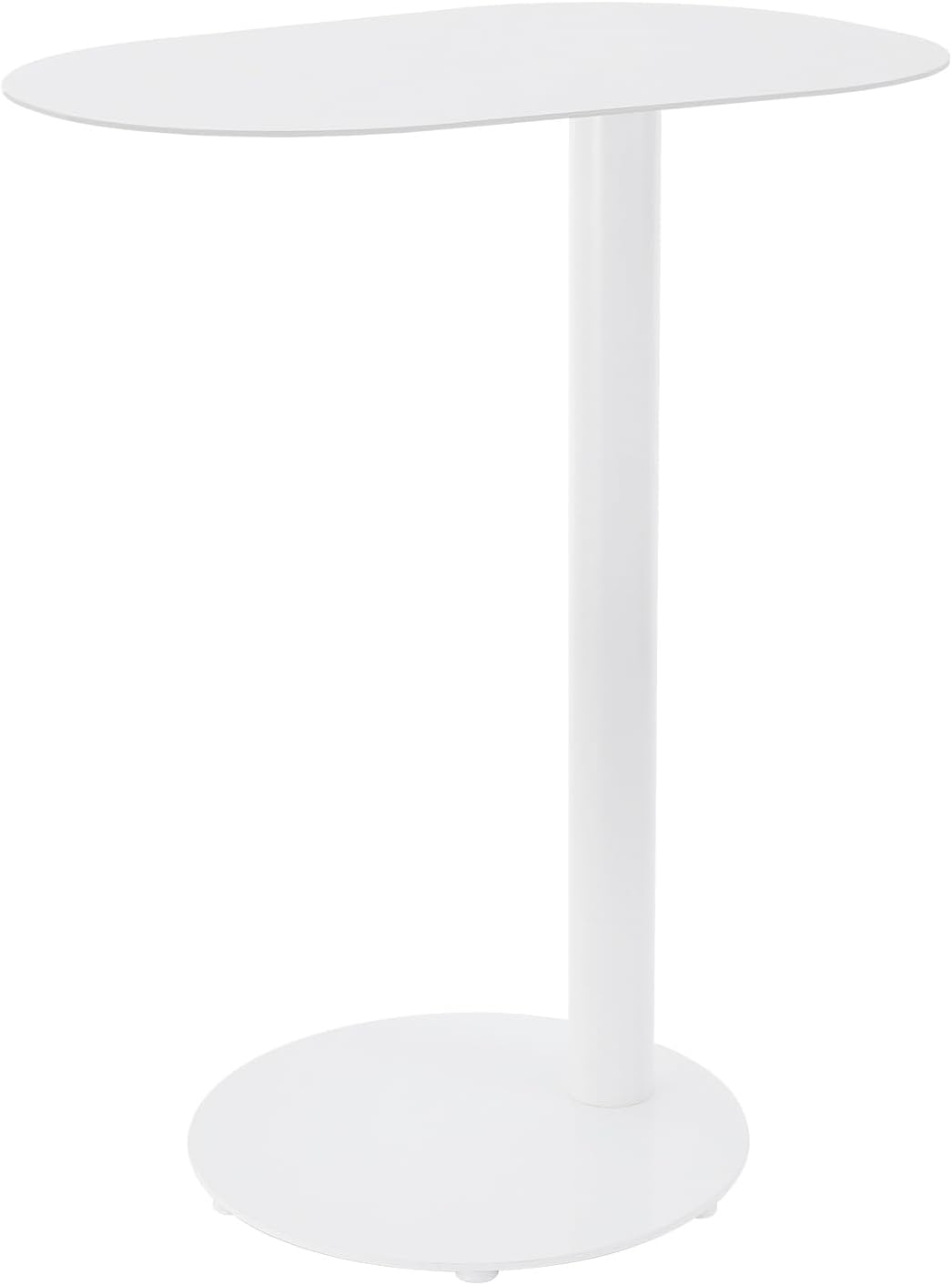 Modern C-Shaped End Table,Slim Tray Metal Sofa Couch End Table for Living Room,Study Room,Bedroom,Cafe (White)