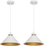 Black Pendant Lights Kitchen Island 2 Pack, Dome Pendant Light Fixtures, Farmhouse Pendant Light, Modern Pendant Lights for Kitchen Island Dining Room Bedroom Study (2, White)