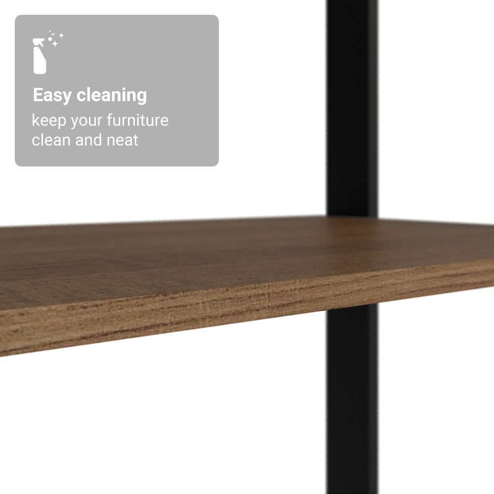 Madesa Kitchen Pantry Storage Rack with 2 Drawers, 7 Shelves and Hanging Space 51" L Multiuse Modular Cabinet for Kitchen Organization - Black/Brown