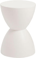 HomeRoots 17" White Heavy Duty Plastic Round Pedestal End Table