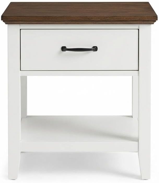 Wood Bedside Table with Drawer and Storage Shelf, Versatile Nightstand End Table for Bedroom, Living Room, Nursery, or College Dorm, Practical Storage Solution for Home, Modern Side Table Design