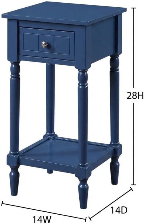 Furnifact 1 Drawer Accent Table with Shelf, Traditional Transitional Style, Versatile Home Side Table for Living Room or Bedroom, Durable Construction
