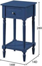 Furnifact 1 Drawer Accent Table with Shelf, Traditional Transitional Style, Versatile Home Side Table for Living Room or Bedroom, Durable Construction