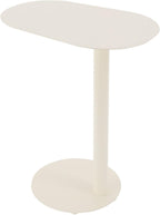 C-Shaped Side Table, End Table for Couch & Sofa Side Table - 25''H Metal C-Table with Round Base, Slide Under Accent Table for Living Room, Bedroom, Office, Small Spaces (Cream Color)