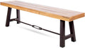 Acacia Wood Outdoor Dining Bench, Patio Backless Bench