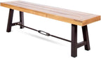 Acacia Wood Outdoor Dining Bench, Patio Backless Bench