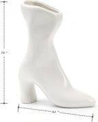 7.9" Ceramic High Heel Boot Vase for Modern Home Decor-White | CERAMIC BOOT VASE: High heel design in white,Trendy accent for coffee tables centerpiece; quirky gift for women.