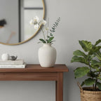 Rustic Farmhouse Vase for Pampas Grass, Beige Ceramic Vase for Flowers, 7 Inch Boho Vases for Home Decor, Aesthetic Desk, Night Stand, Book Shelf Decor