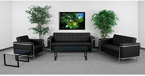 Flash Furniture HERCULES Lesley Series Contemporary Black LeatherSoft Chair with Encasing Frame