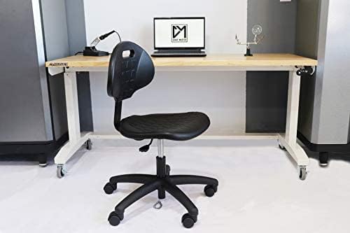 ESD Anti Static Ergonomic Polyurethane Chair Adjustable Height Heavy Duty Easy to Clean for Research, Laboratory and Cleanroom (.Standard Casters, Medium Chair)
