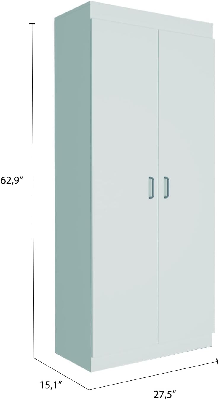 Pantry Double Door Cabinet, Storage Locker with Five Shelves,Three Interior Door Shelves,for Kitchen Home