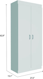 Pantry Double Door Cabinet, Storage Locker with Five Shelves,Three Interior Door Shelves,for Kitchen Home