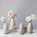 Modern White 4.1'' Small Ceramic Vase Set of 8 for Living Room Bedroom Office Minimalist Flower Vases for Bouquet Fake Plant Home Decor 8 Pack
