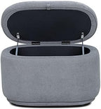 Nurture& The Ottoman Premium Quality Storage Ottoman for Nursery with Stain-Resistant Performance Fabric (Gray)