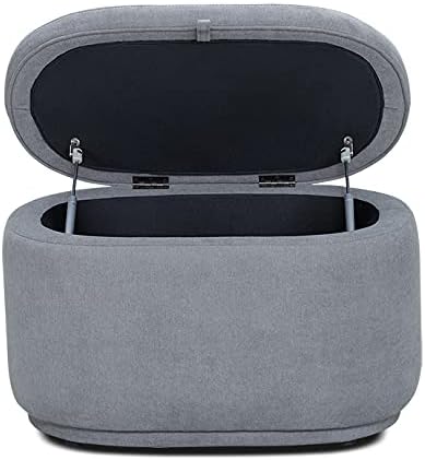Nurture& The Ottoman Premium Quality Storage Ottoman for Nursery with Stain-Resistant Performance Fabric (Gray)