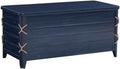 Linon Zana Cedar Lined Storage Chest with Rope Detail in Blue Distressed Wood