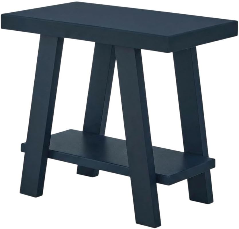 Furnifact Navy Blue, Side Table, Manufactured Wood Construction, Open Shelf, Durable Home Design, Warm Stylish Finish, Quality Build for Home