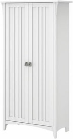Bush Furniture Salinas Kitchen Pantry Cabinet with Doors in Pure White