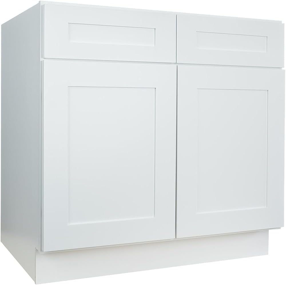 Hollywood Fabiani Design Sink Base Kitchen Cabinet 30 in. W x 24 in. D x 34-1/2 in. H, Shaker White - Solid Wood Frame, 1/2-Inch Cabinet-Grade Plywood Box, Soft-Close Doors, Ready to Assemble