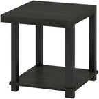 Furnifact Espresso, End Side Table, Wood Construction, Open Shelf, Durable Home Design, Warm Stylish Finish, Quality Build for Home
