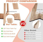 47" Round Dining Room Table Set for 4, [Fanned Base] [1.38" Thick Top] Wood Kitchen Table with 4 Chenille Dining Chairs