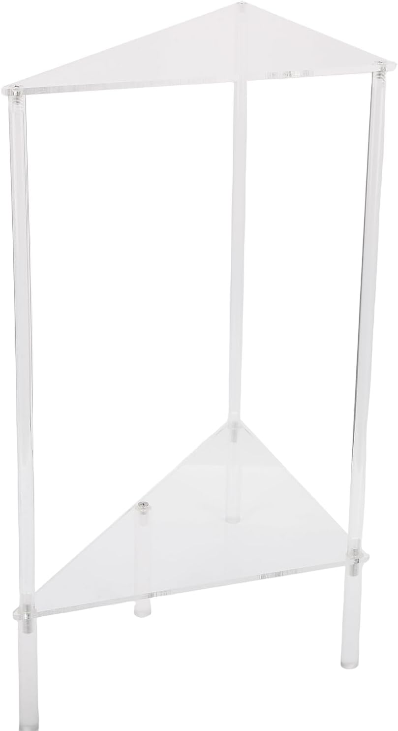 banapoy Acrylic End Table, 2 Tier Clear Corner Side Table, Small Corner Shelf Stand Display Rack, for Living Room, Bedroom, Bathroom, 11.8x19.7in