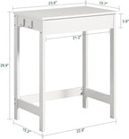 Haotian Small Desk with Drawers, Mini Writing Table, Vanity Table Computer Workstation Children Teenagers Desk with Hooks, White FWT43-W
