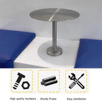 Space-Saving Wall-Mounted Round Table - Modern Stainless Steel Small Tray End Table for Coffee Shops & Booths - Ideal for Limited Spaces and Maximizing Efficiency
