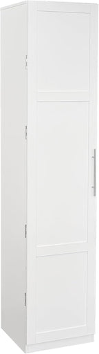 LUMISOL Tall Kitchen Pantry Cabinet with 6 Shelves and 6 Side Racks, Modern Buffet Cupboards Sideboard with Doors, Kitchen Hutch with Adjustable Shelves for Living Room Dining Room, White