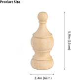 2 Pack Unfinished Wooden Finials for Bed Posts, 5.9" Tall x 2.4" Wide Decorative Wood Finials for Furniture, DIY Crafts & Home Decoration