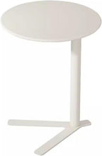 Round End Table,Embedded Coffee Table with V-Type Base,Sofa Side Table for Living Room Balcony Apartment Office Bedroom(Beige,48x56cm)