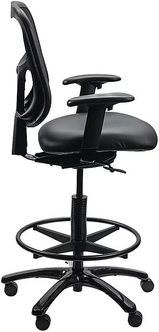 Tempur-Pedic TP8200 Drafting Stool with Backrest and Footrest with Lumbar Support, Black Vinyl