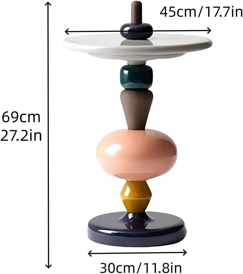Fashionable and Creative Side Table, Mini Leisure Drink Table, Round Accent Table, Suitable for Living Rooms, Bedrooms and Balconies