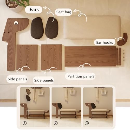 Wooden Entryway Bench,shoe changing bench,with Comfortable Padded Seat Cushion,seat depth 32cm,Stable Structure,Space Saving Stools,for Hallway, Closet, Living Room(Natural,A-80x42cm/31.5x16.5IN)