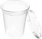 EDI [32 OZ, 40 Sets Plastic Deli Food Storage Containers with Airtight Lids | Microwave-, Freezer-, Dishwasher-Safe | BPA Free | Heavy-Duty | Meal Prep | Leakproof | Recyclable (Pack of 2)
