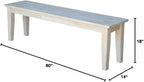 International Concepts Shaker Style Bench Unfinished