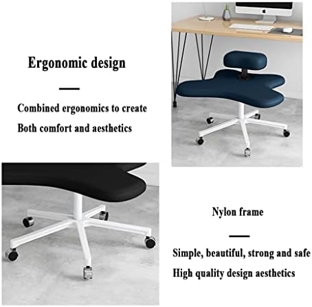 Ergonomic Kneeling Chair, with Caster Support Legs - Height Adjustable Stool for Posture Improvement, Ideal for Home Office Use,Black