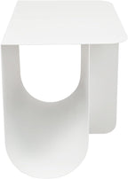 Modern Minimalist Metal Side Table with Storage, Curved Design Accent Table Coffee Table – Multipurpose End Table for Living Room, Bedroom, Office, Small Spaces