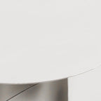 Modern Side Table Stainless Steel Sofa Table Geometric Design Coffee Table with Curved Design for Living Room Bedroom, 55.12lbs Load (11.02 * 18.11 * 20.07inch, Round)