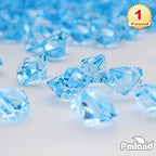 PMLAND Clear Fake Ice Rocks – 180 Pcs Large Light Blue Acrylic Gems Crushed Plastic Diamonds Vase Filler for Centerpieces, Theme Décor, Holidays, Parties, Aquarium & Table Scatter