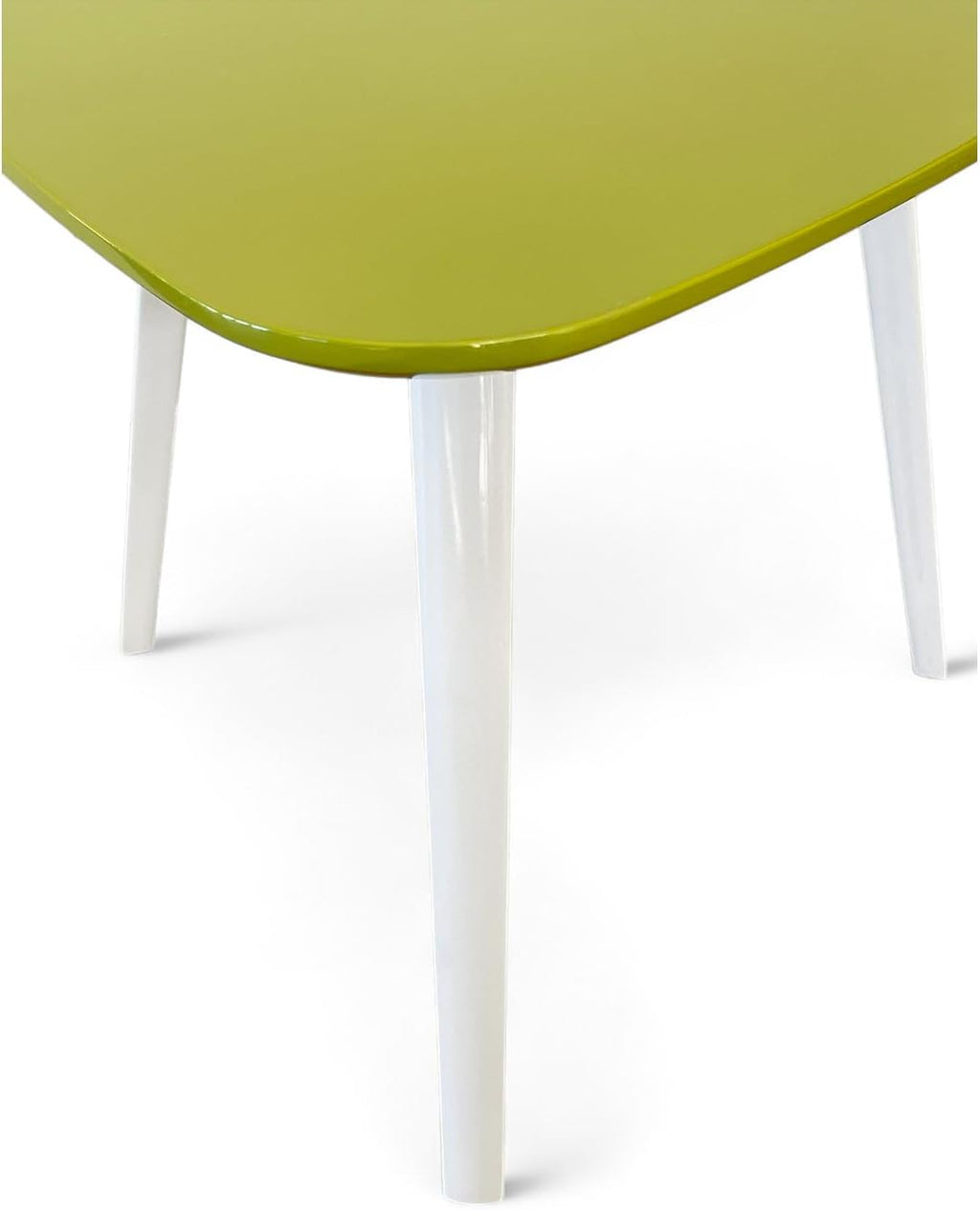 Pangea Home Modern Retro Accent Table - Gloss Lacquer & Legs - Side Table for Living Room, Bedroom - Color:Green Green