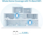 TP-Link Tri-Band Wi-Fi 6 Mesh Router System | 2- Mesh Routers | Coverage up to 5,500 sq. ft. | Deco W7200 (2-Pack) (Renewed)