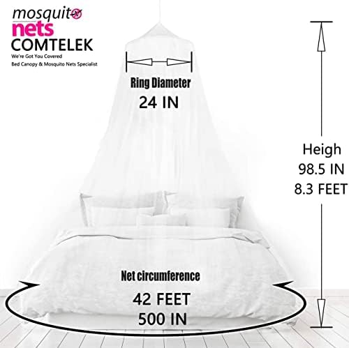 Mosquito Net Bed Canopy for Girls,King Canopy Bed Curtains Full Queen Size from Ceiling,Dome Mosquito Netting Bed Tent Twin Girls Princess Canopy Bed White Decor for Baby Crib,Kid Bed and Adult Beds